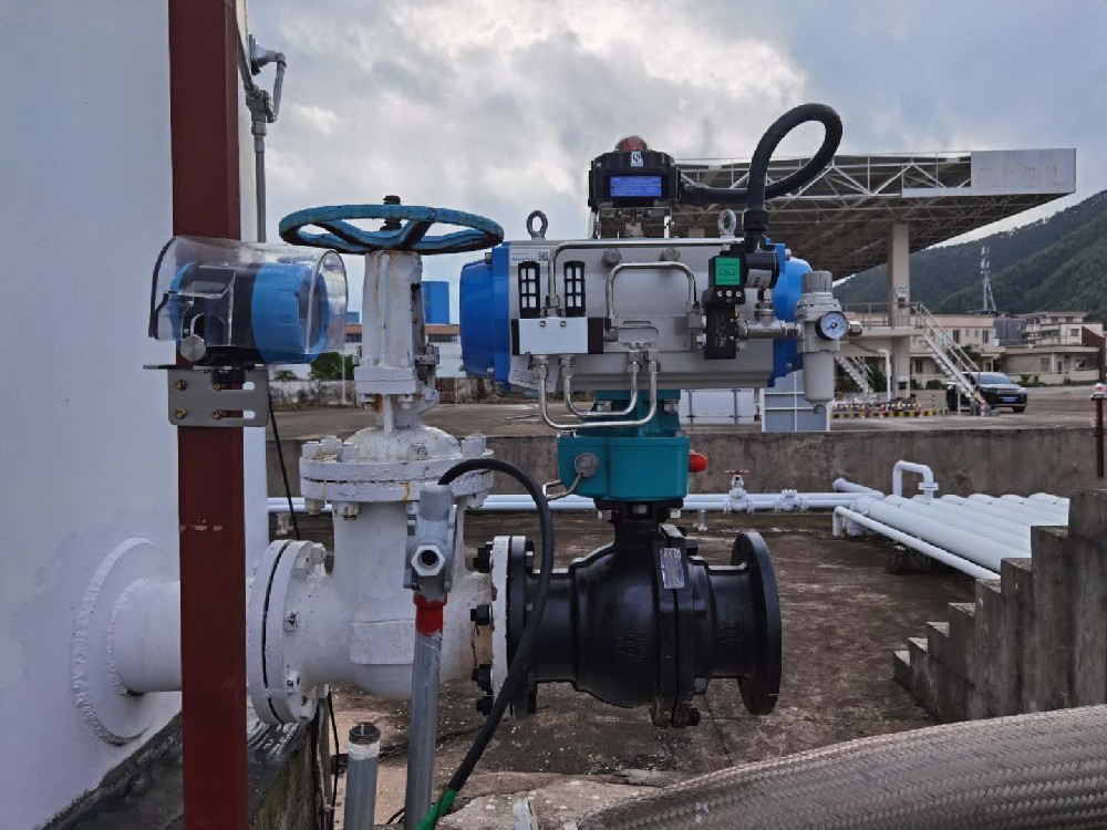 气动O型切断球阀安装使用案例